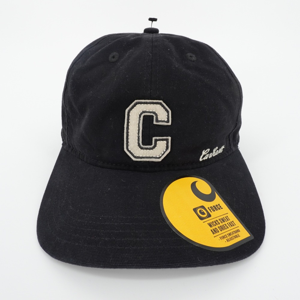 Carhartt Force Black Canvas C Patch Cap Adjustable Hat Mens One Size NEW